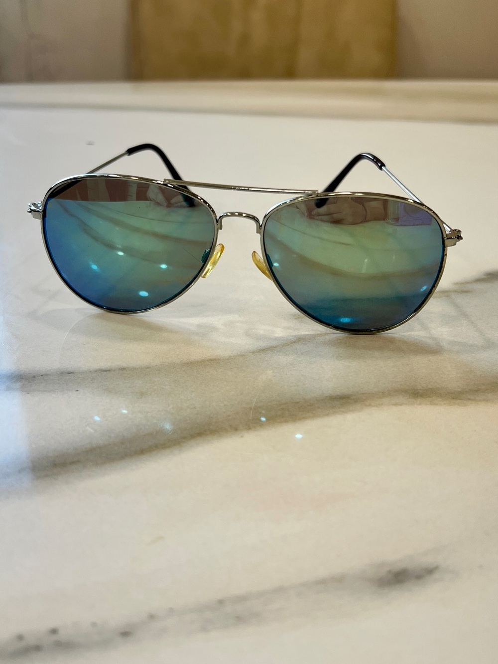 H&M Silver Aviator Sunglasses with Mirrored Lens